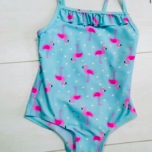 Girls Primark, flamingo one piece, bathing suit 4/5